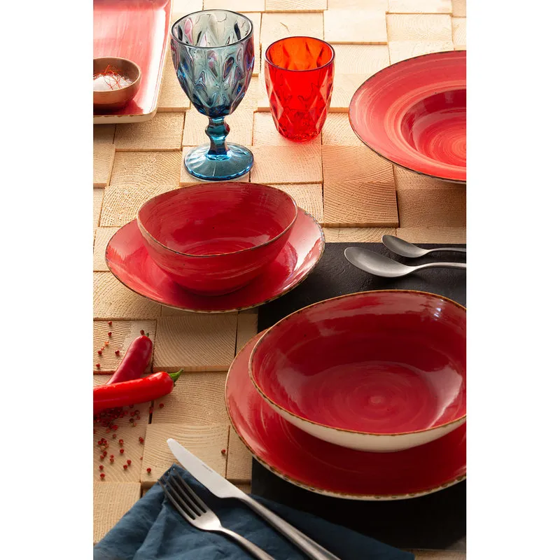 Kaleidos Set 6 piattino pane alta cucina rosso peperoncino